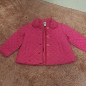 Little Me Girls 3t Hot Pink Quilted Coat.
